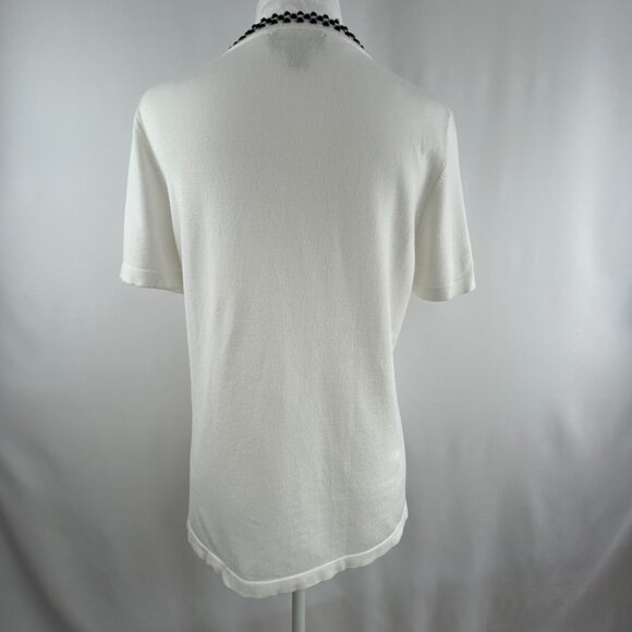 Karl Lagerfeld Paris minimalist white knit super soft top - Medium - Picture 6 of 8